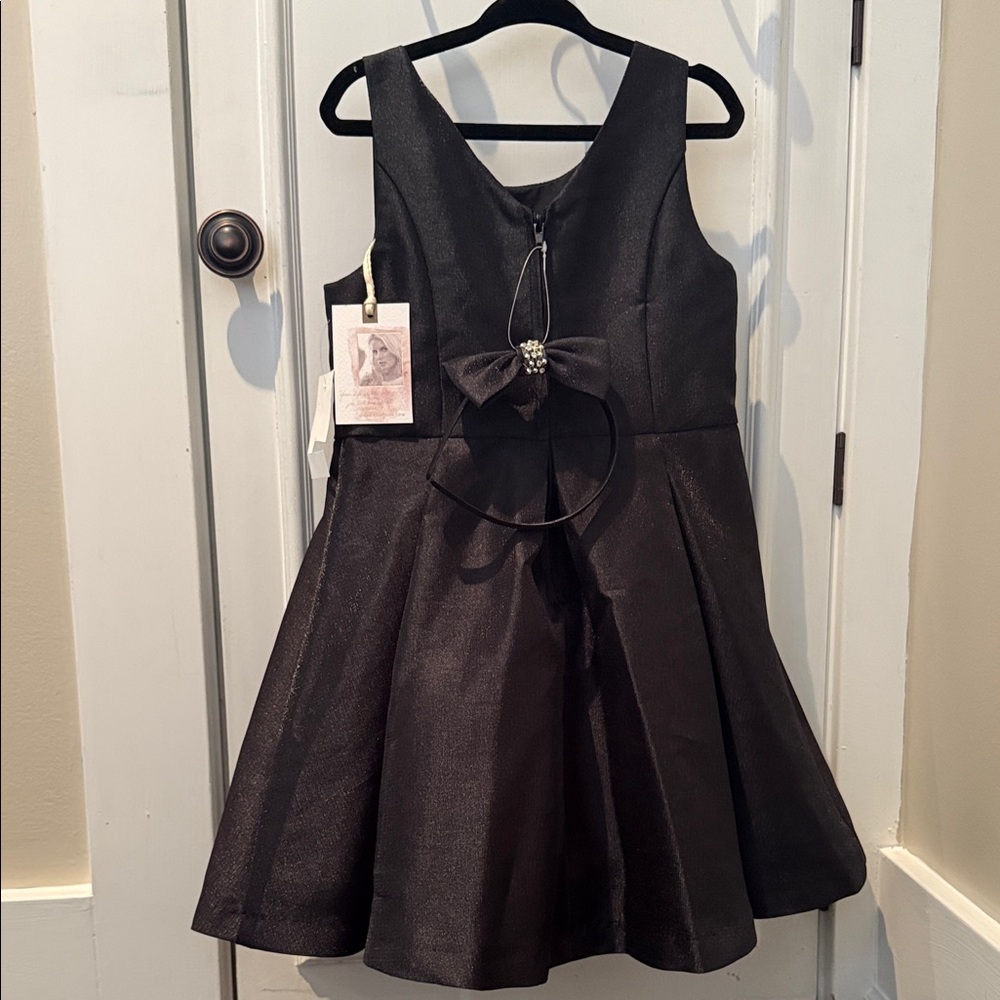 Jessica Simpson Black Formal Kids Dress with Bow - Picture 2 of 3